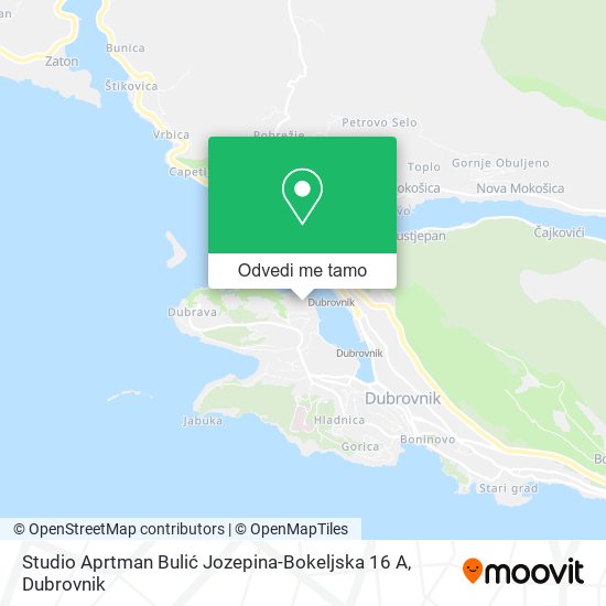 Karta Studio Aprtman Bulić Jozepina-Bokeljska 16 A