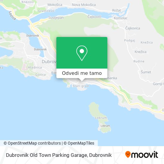 Karta Dubrovnik Old Town Parking Garage