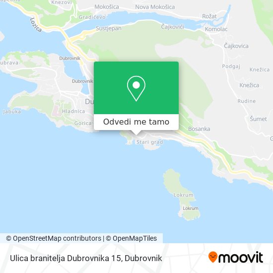 Karta Ulica branitelja Dubrovnika 15