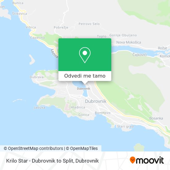 Karta Krilo Star - Dubrovnik to Split