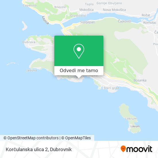 Karta Korčulanska ulica 2