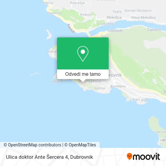 Karta Ulica doktor Ante Šercera 4