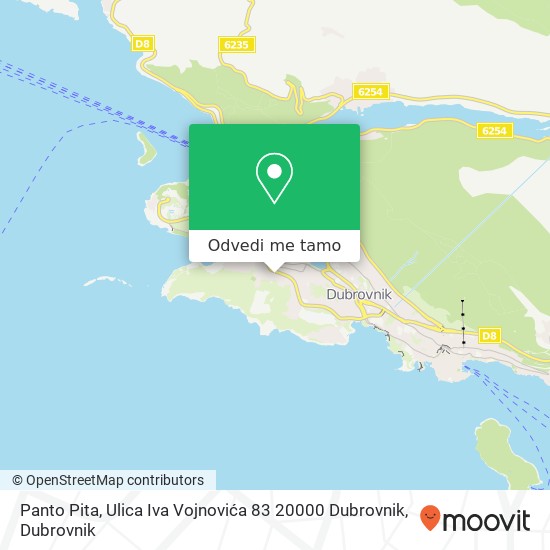 Karta Panto Pita, Ulica Iva Vojnovića 83 20000 Dubrovnik