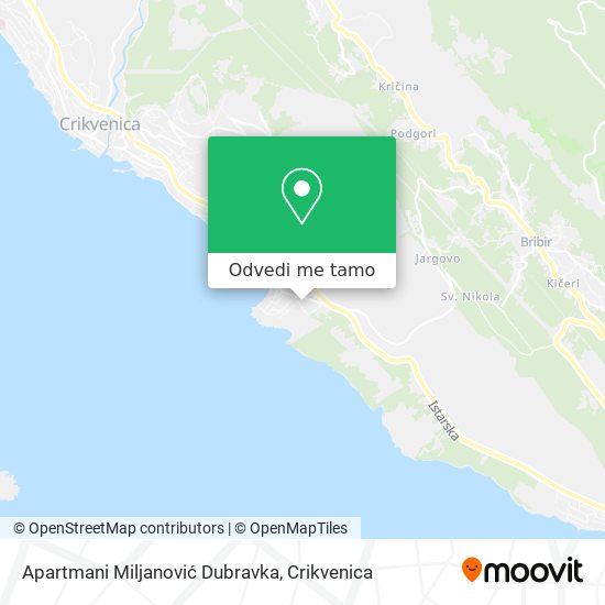 Karta Apartmani Miljanović Dubravka
