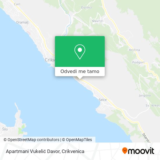 Karta Apartmani Vukelić Davor