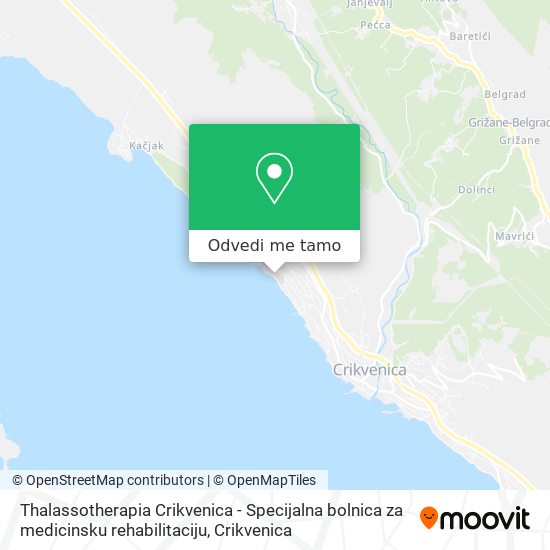 Karta Thalassotherapia Crikvenica - Specijalna bolnica za medicinsku rehabilitaciju