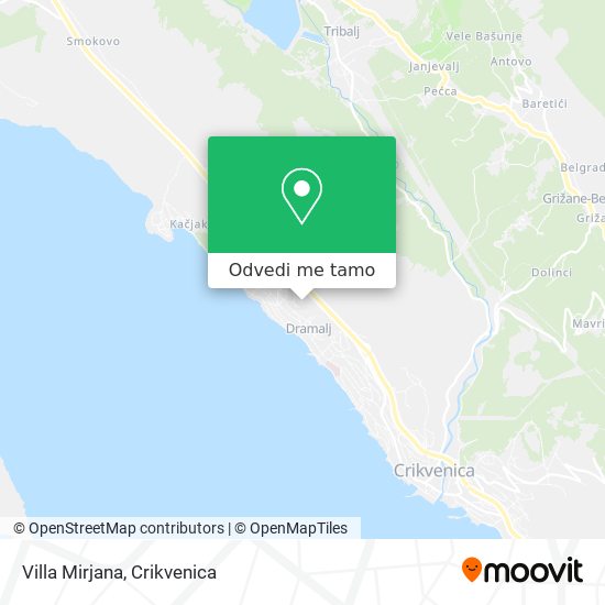 Karta Villa Mirjana