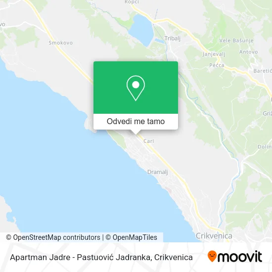 Karta Apartman Jadre - Pastuović Jadranka