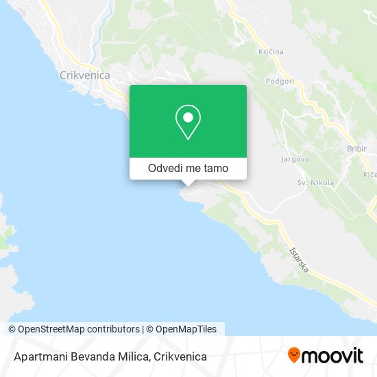 Karta Apartmani Bevanda Milica