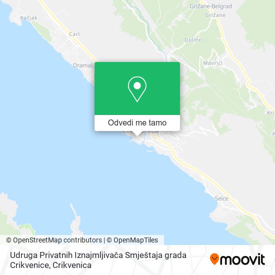 Karta Udruga Privatnih Iznajmljivača Smještaja grada Crikvenice
