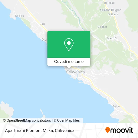 Karta Apartmani Klement Milka