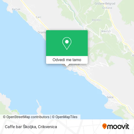 Karta Caffe bar Školjka