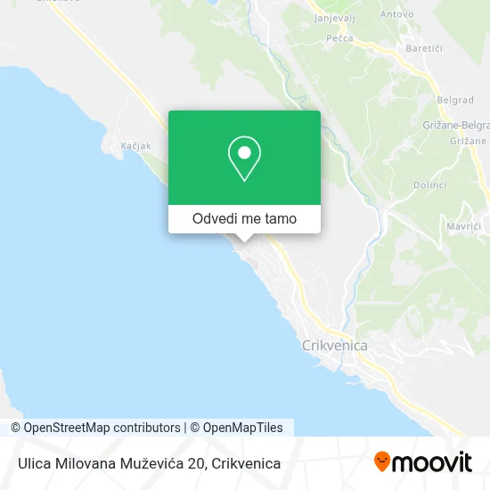 Karta Ulica Milovana Muževića 20