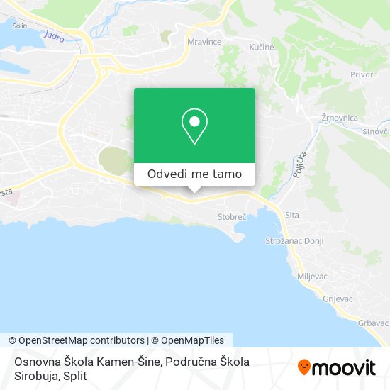 Karta Osnovna Škola Kamen-Šine, Područna Škola Sirobuja