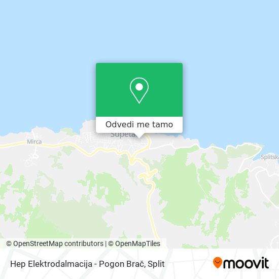 Karta Hep Elektrodalmacija - Pogon Brač