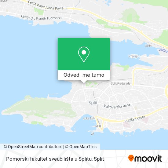 Karta Pomorski fakultet sveučilišta u Splitu