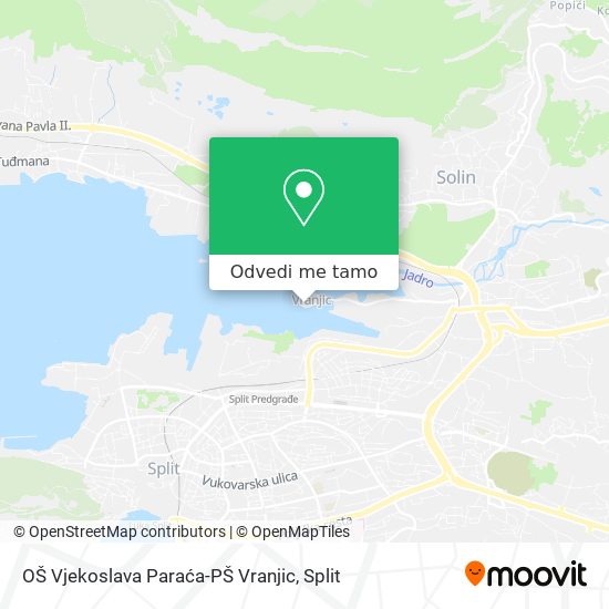 Karta OŠ Vjekoslava Paraća-PŠ Vranjic