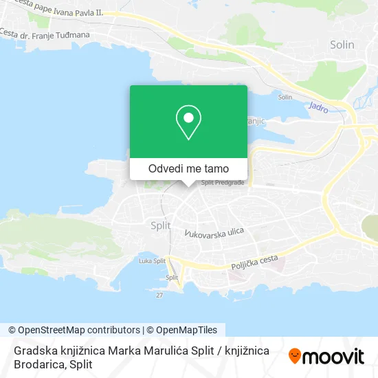 Karta Gradska knjižnica Marka Marulića Split / knjižnica Brodarica