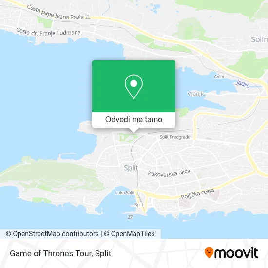 Karta Game of Thrones Tour