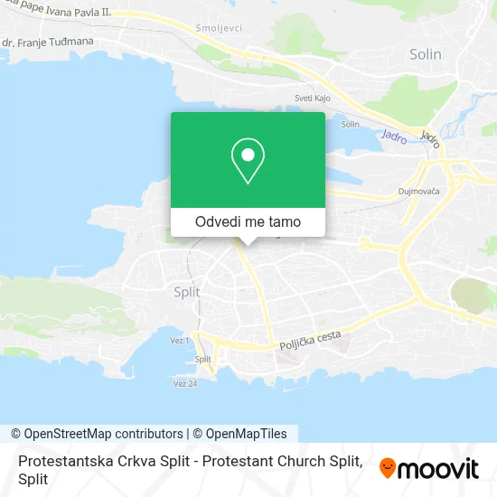 Karta Protestantska Crkva Split - Protestant Church Split