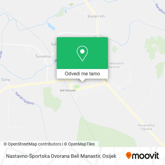 Karta Nastavno-Športska Dvorana Beli Manastir