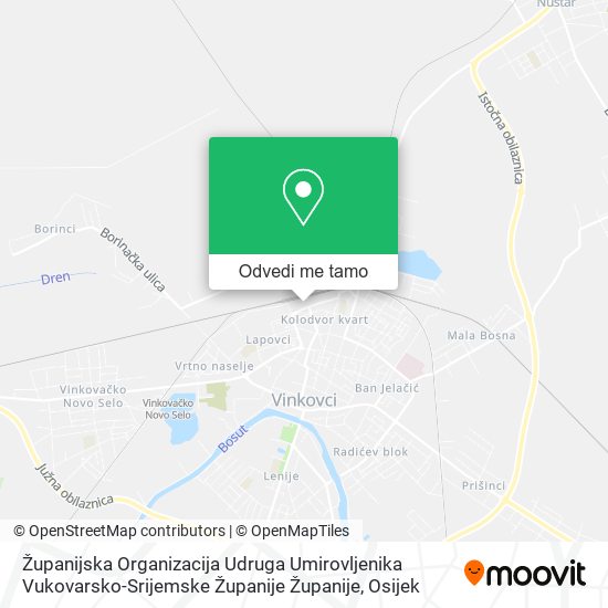 Karta Županijska Organizacija Udruga Umirovljenika Vukovarsko-Srijemske Županije Županije