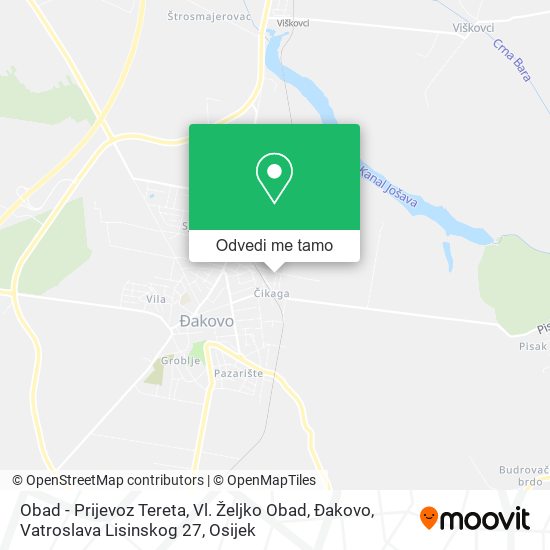 Karta Obad - Prijevoz Tereta, Vl. Željko Obad, Đakovo, Vatroslava Lisinskog 27