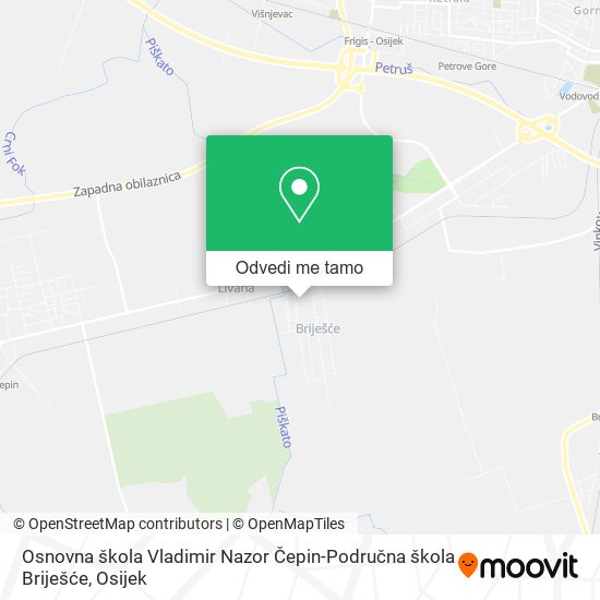 Karta Osnovna škola Vladimir Nazor Čepin-Područna škola Briješće
