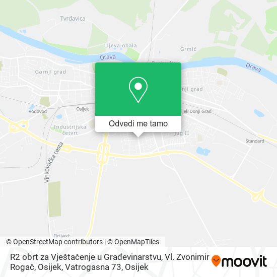 Karta R2 obrt za Vještačenje u Građevinarstvu, Vl. Zvonimir Rogač, Osijek, Vatrogasna 73