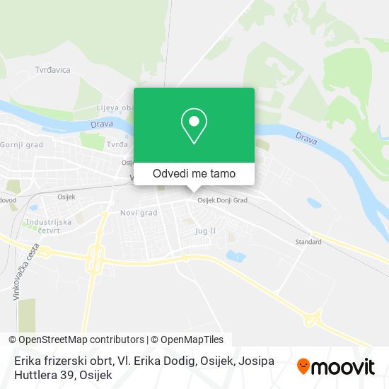 Karta Erika frizerski obrt, Vl. Erika Dodig, Osijek, Josipa Huttlera 39
