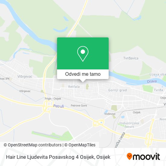 Karta Hair Line Ljudevita Posavskog 4 Osijek