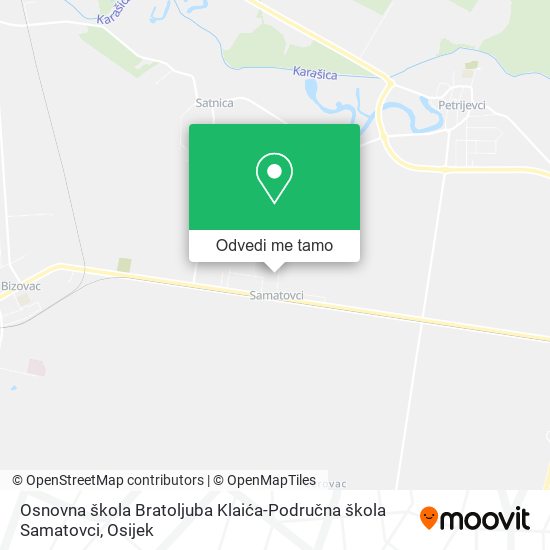 Karta Osnovna škola Bratoljuba Klaića-Područna škola Samatovci