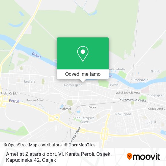 Karta Ametist Zlatarski obrt, Vl. Kanita Peroli, Osijek, Kapucinska 42