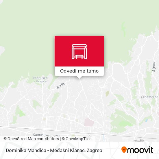 Karta Dominika Mandića - Međašni Klanac