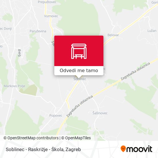 Karta Soblinec - Raskrižje - Škola