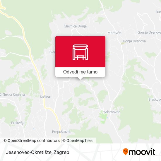 Karta Jesenovec-Okretište