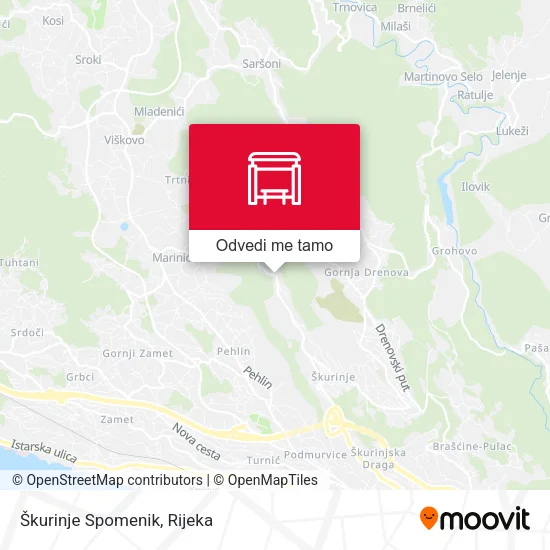 Karta Škurinje Spomenik