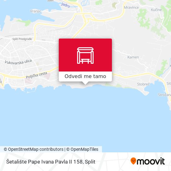 Karta Šetalište Pape Ivana Pavla II 158