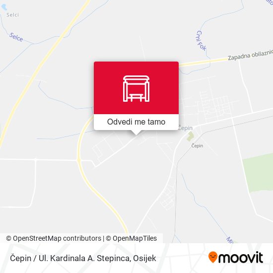 Karta Čepin / Ul. Kardinala A. Stepinca