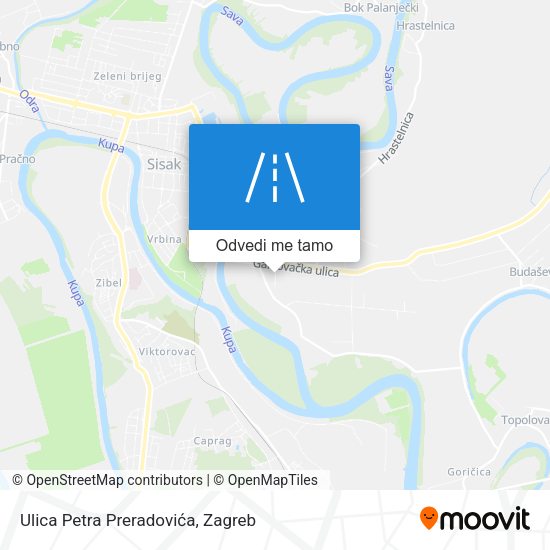 Karta Ulica Petra Preradovića