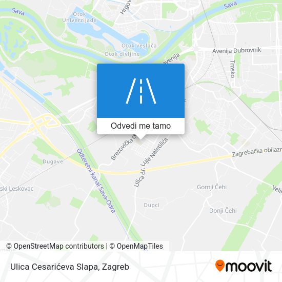 Karta Ulica Cesarićeva Slapa
