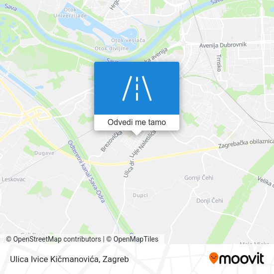 Karta Ulica Ivice Kičmanovića