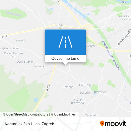 Karta Kostanjevička Ulica