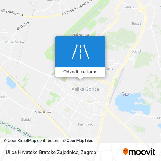 Karta Ulica Hrvatske Bratske Zajednice