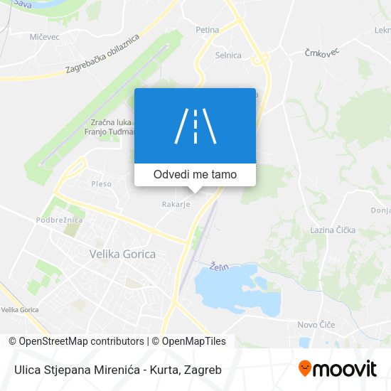 Karta Ulica Stjepana Mirenića - Kurta