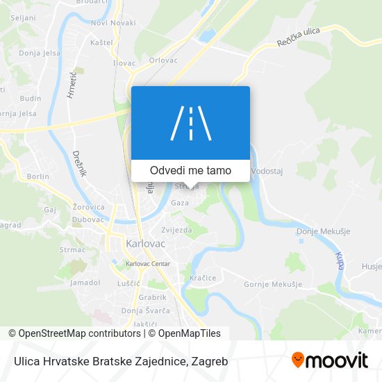 Karta Ulica Hrvatske Bratske Zajednice
