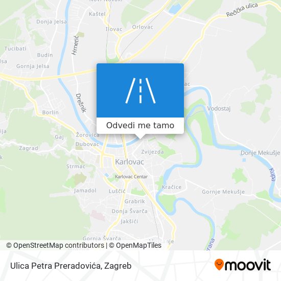Karta Ulica Petra Preradovića