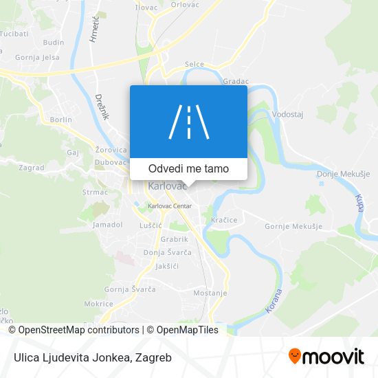 Karta Ulica Ljudevita Jonkea