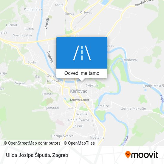 Karta Ulica Josipa Šipuša