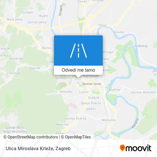 Karta Ulica Miroslava Krleže